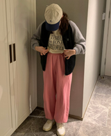[YELLOMOIl] baseball zip up - knit