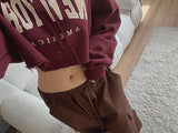 ニューヨーククロップフーデッドTシャツ / New York Crop Hooded T-shirt (2color)
