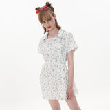 Square Neckline One-piece [Red Flower](Copy) (6593025802358)