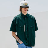 2ND タイプトラッカーナイロンシャツ / 2ND TYPE TRUCKER NYLON SHIRT DARK GREEN