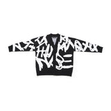 BIG LOGO CARDIGAN - BLACK (6675699073142)