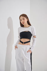 アンフットスリットクロップTシャツ/Unfooted Slit Crop Tee(9189)