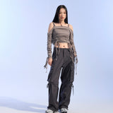 NYLON RIBON CARGO TROUSER (CHARCOAL)
