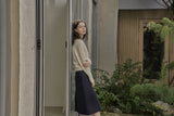 ベルトボタンスカート/BELTED BUTTON SKIRT_NAVY