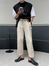 Never Belt Linen Wide Pants (2color) (6576319692918)