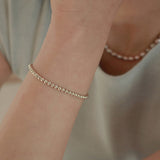 シルバーボールブレスレット / silver ball bracelet (yellow gold plated / platinum gold plated)