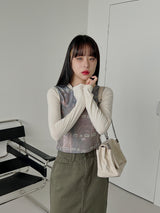 ヴィンセント カラー マッチング クロップド Tシャツ /  color matching cropped T-shirt (2color)