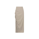 アンフッテッドシャーリングスリットロングスカート / Unfooted shirring slit long skirt