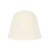 VA Square Applique Knit Bucket Hat / Ivory