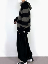 ストライプウォーマーフードニットウェア/Stripe Warmer Hood-Knitwear