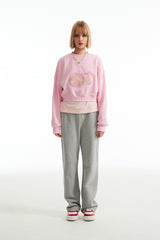ビッグチェリーホログラムクロップスウェットシャツ / BIG CHERRY HOLOGRAM CROP SWEATSHIRT [PINK]