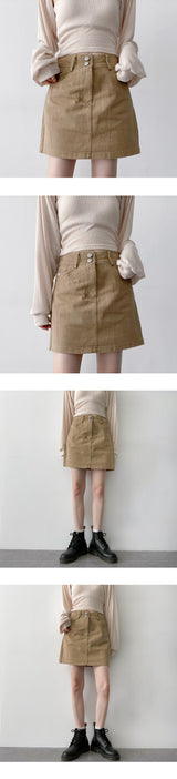ツースナップコットンミニスカート / Two Snap Cotton Mini Skirt