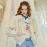 Shirring Short Windbreaker (Ivory) (6681241124982)