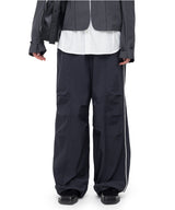 パイピングピンタックパンツ / Piping Pin-Tuck Pants (Dark Gary)