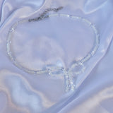 Hologram Bead Ribbon Necklace