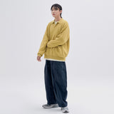 Oversize out pocket cotton knite K9 Navy (6630210633846)