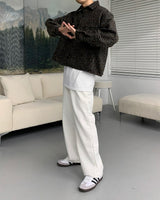 CRウールレオパードクロップドシャツ/CR Wool Leopard Cropped Shirt (2 colors)