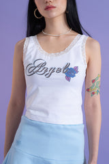 00s エンジェルレースタンクトップ 白 - 00s Angel Lace Sleeveless WHITE (4397434306678)