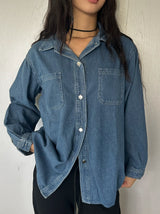 Bold denim loose fit shirt