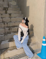 [BELLIDE MADE] Soft velvet velvet sweatshirt Wide pants