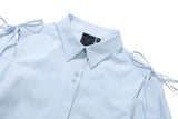 ショルダーオープンリボンシャツ / SHOULDER OPEN RIBBON SHIRT_SKY BLUE