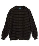 クレムカラーレスカーディガンシャツ/Creme collarless cardigan shirt C6 Brown&Black