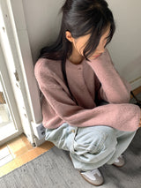 シャボットコージーアルパカラウンドニットカーディガン