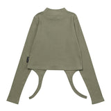 KHAKI HEM VARIATION LONG SLEEVES T-SHIRT