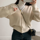 [7color/guaranteed color] Milk Tea Angora V-neck cardigan