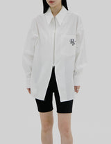 Zip-up lettering shirt (2color)