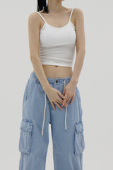 デニムカーゴワイドパンツ/Denim Cargo Wide Pants (2color)