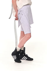 BIKER LAP SKIRT SHORTS (MELANGE WHITE)