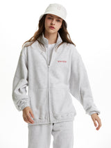 2WAY ZIP UP TRACK TOP WHITE MELANGE (6586538295414)