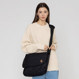 [UNISEX] Bear Embroidery Cross Messenger Bag_Black (6690661105782)