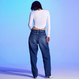 BRUSH WASHING DENIM RELAXFIT-BLUE