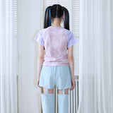 0 7 タイダイクロスTシャツ / 0 7 tie-dye cross t-shirt - PINK