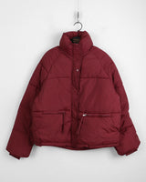 Sizen zipper pocket collar short padded coat