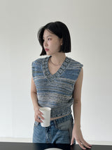 ミックスニットベスト/Mix Knit Best (3color)