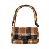 プレードテディファークロスボディバッグ / PLAID TEDDY FUR CROSSBODY BAG