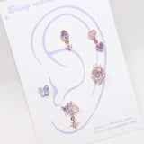 ラブリーパープルハートピアス / [Styling] Lovely Purple Heart Piercing 5 Set