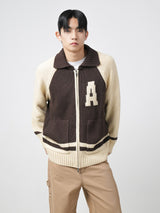 Classic jacquard knit zip-up 2color