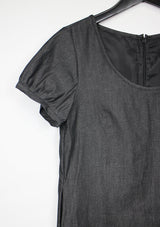 ディープUネックデニムドレス/Deep U Neck Denim Dress (2color)