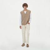 BUTTONS KNIT VEST_MOCHA (6612831010934)