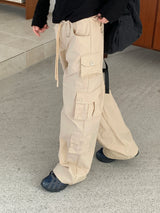 Gento mini pocket string nylon cargo pants