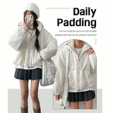 Woo cut two-way cropped hooded padded coat