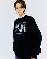 チケットマシンタイポスウェットシャツ/THICKET MACHINE TYPO SWEATSHIRT-NAVY