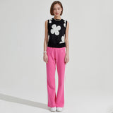 Flower Knit vest [Black] (6679676354678)