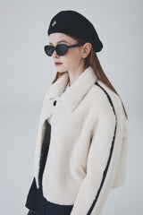 ビーガンレザーラインファージャケット / Vegan Leather Line Fur Jacket