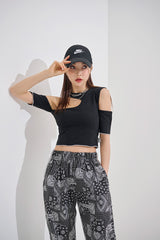 ネックアンフットクロップTシャツ / TOP(9198) Neck Unfoot Crop Tee