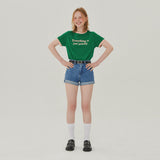 レギュラーフィットツートーンプリントTシャツ / REGULAR FIT TWO TONE PRINT T-SHIRT_GREEN